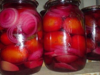 помидоры на зиму с луком без стерилизации