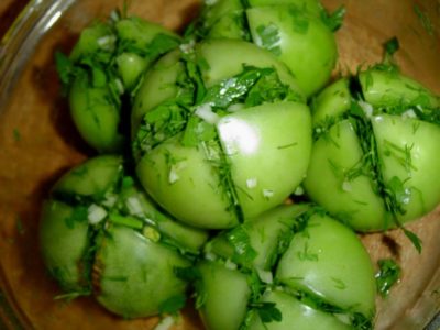 зеленые моченые помидоры